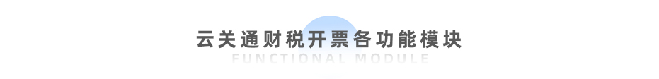 云關(guān)通財稅開票各功能模塊